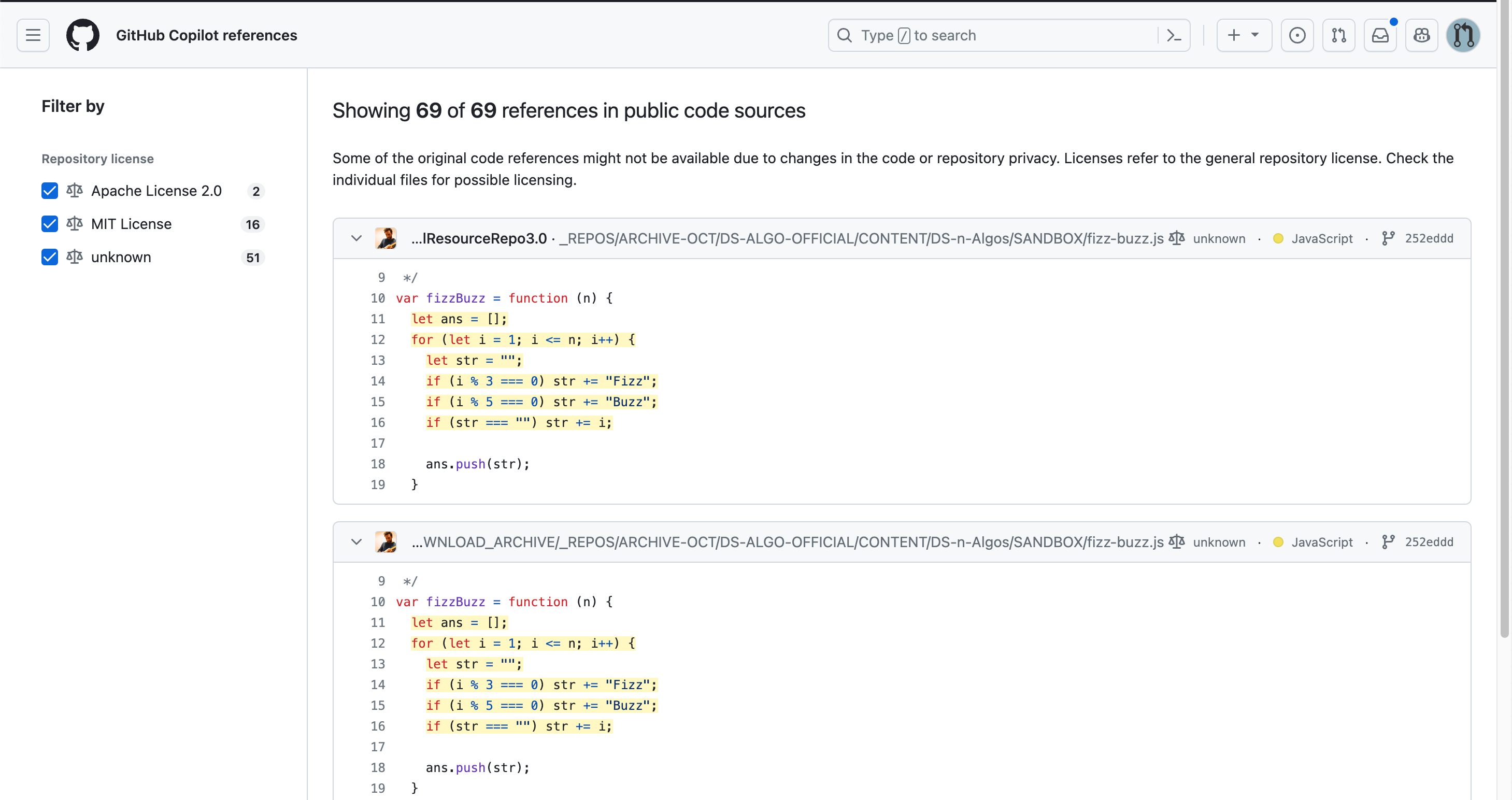 Finding public code that matches GitHub Copilot suggestions GitHub Docs