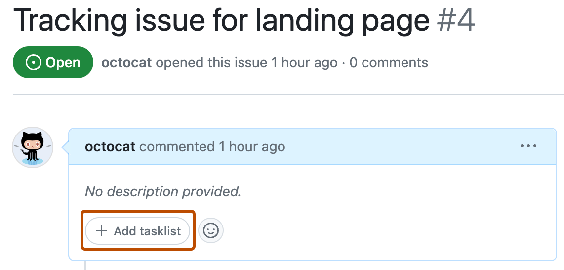 Creating a tasklist GitHub Docs