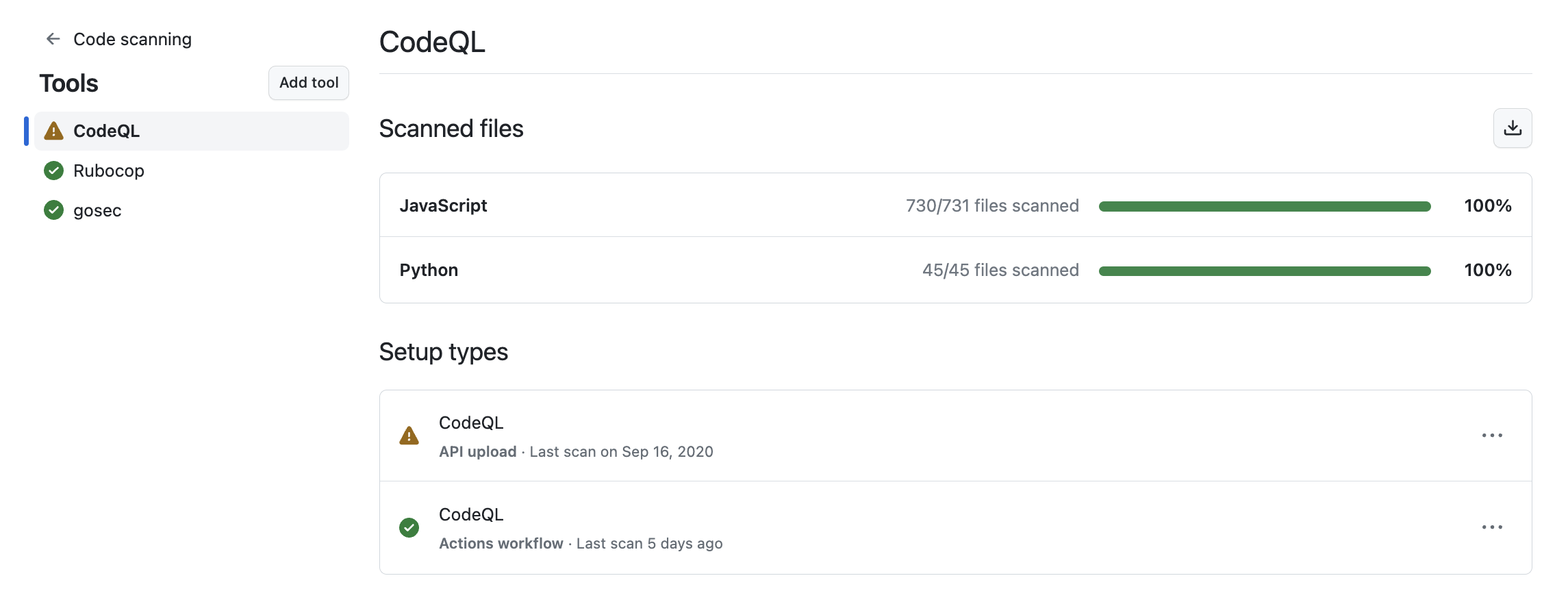 About the tool status page for code scanning GitHub Docs