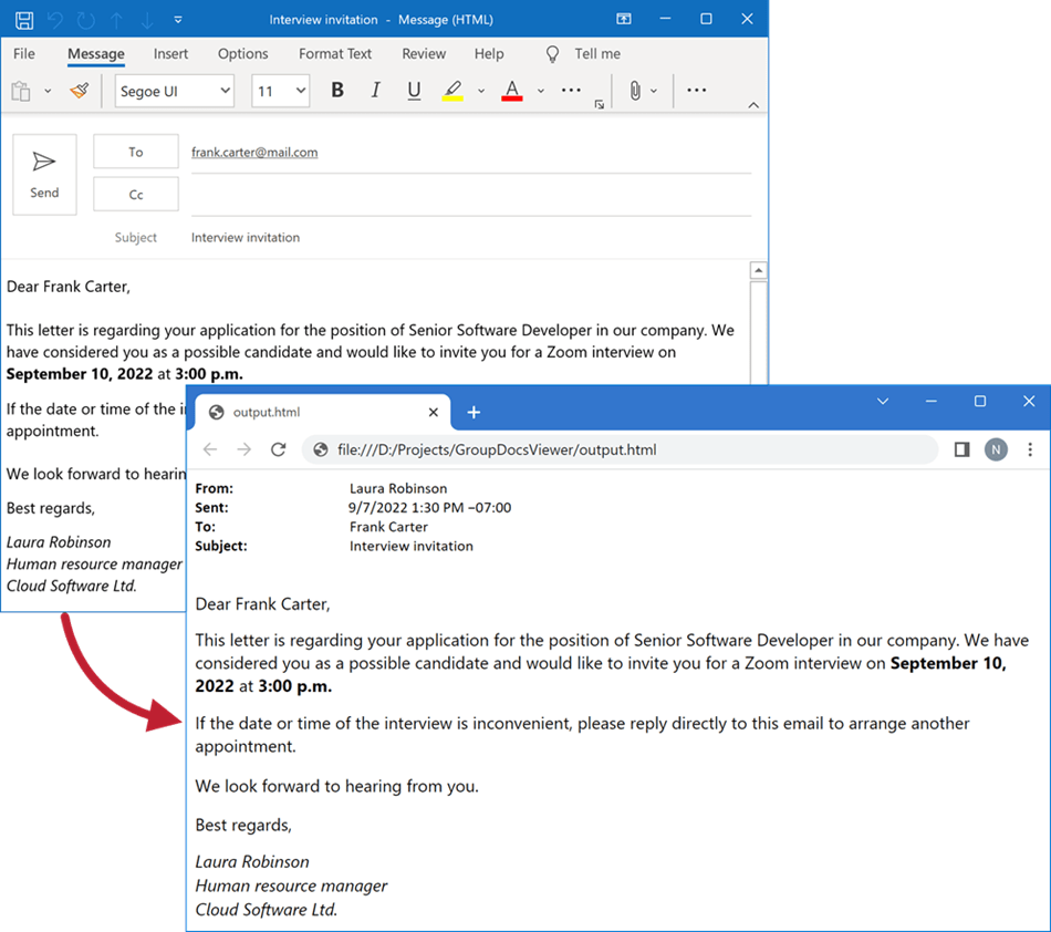 Render email messages as HTML, PDF, PNG, and JPEG files Documentation