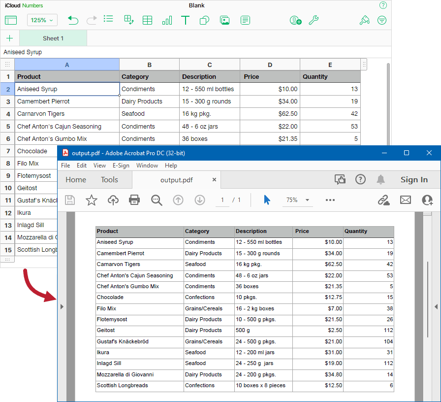 Render Excel and Apple Numbers spreadsheets as HTML, PDF, and image