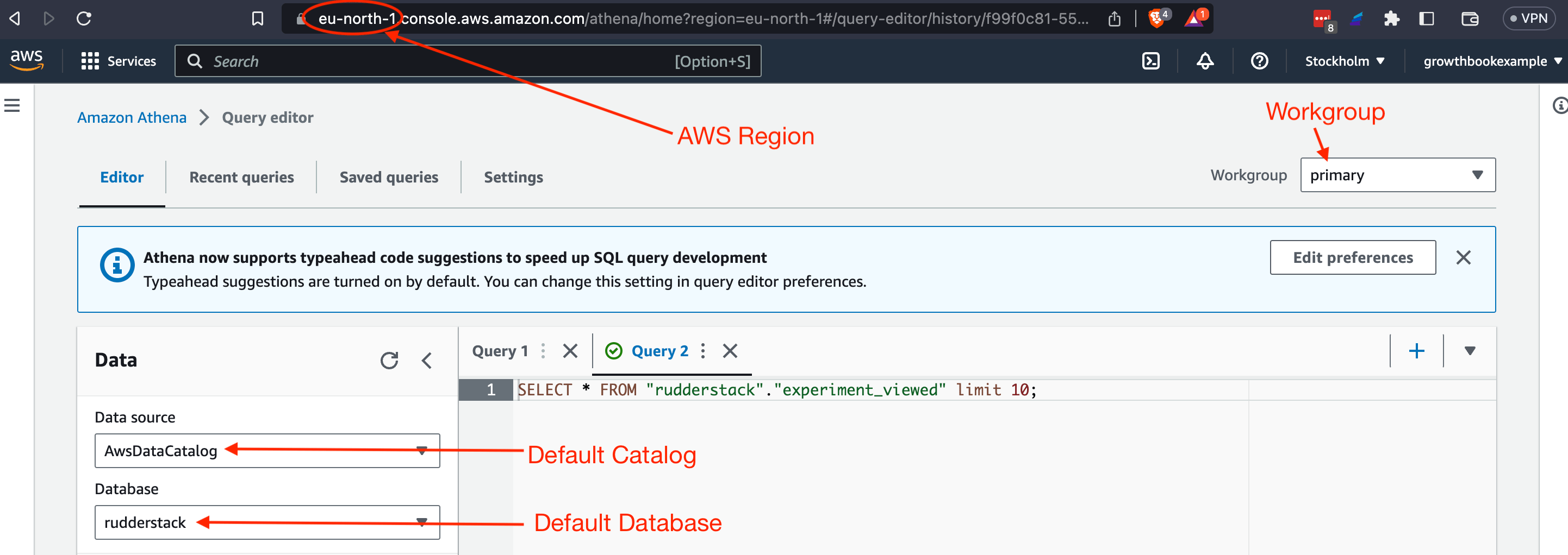 Setting up Athena as a data source GrowthBook Docs