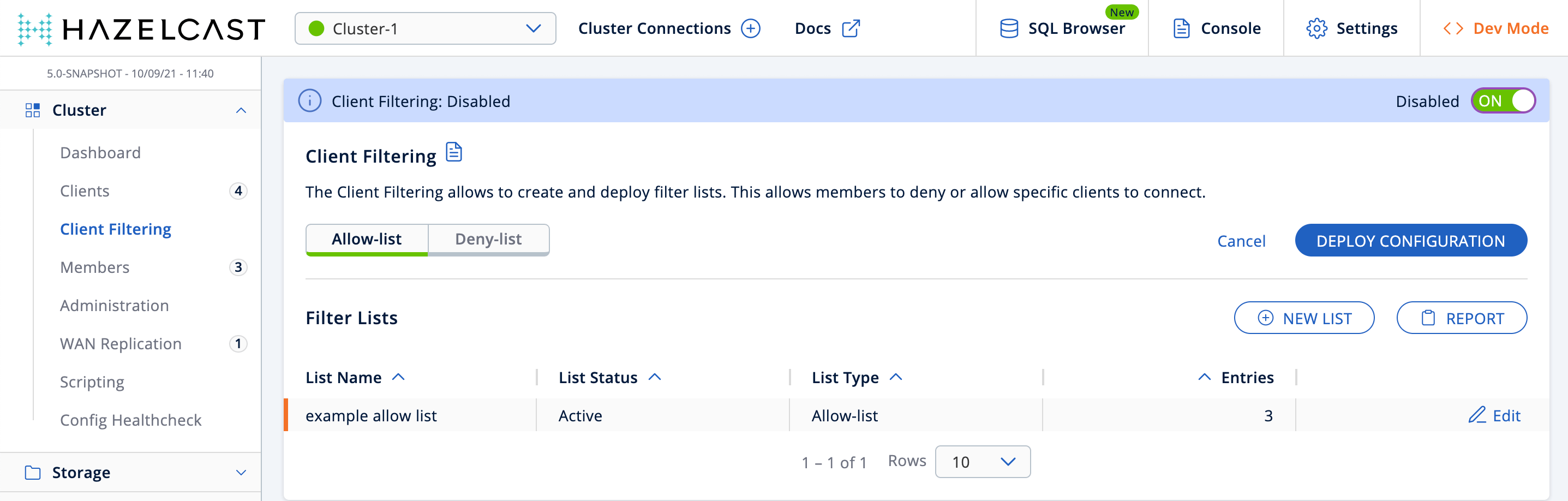 Filtering Client Connections Hazelcast Documentation