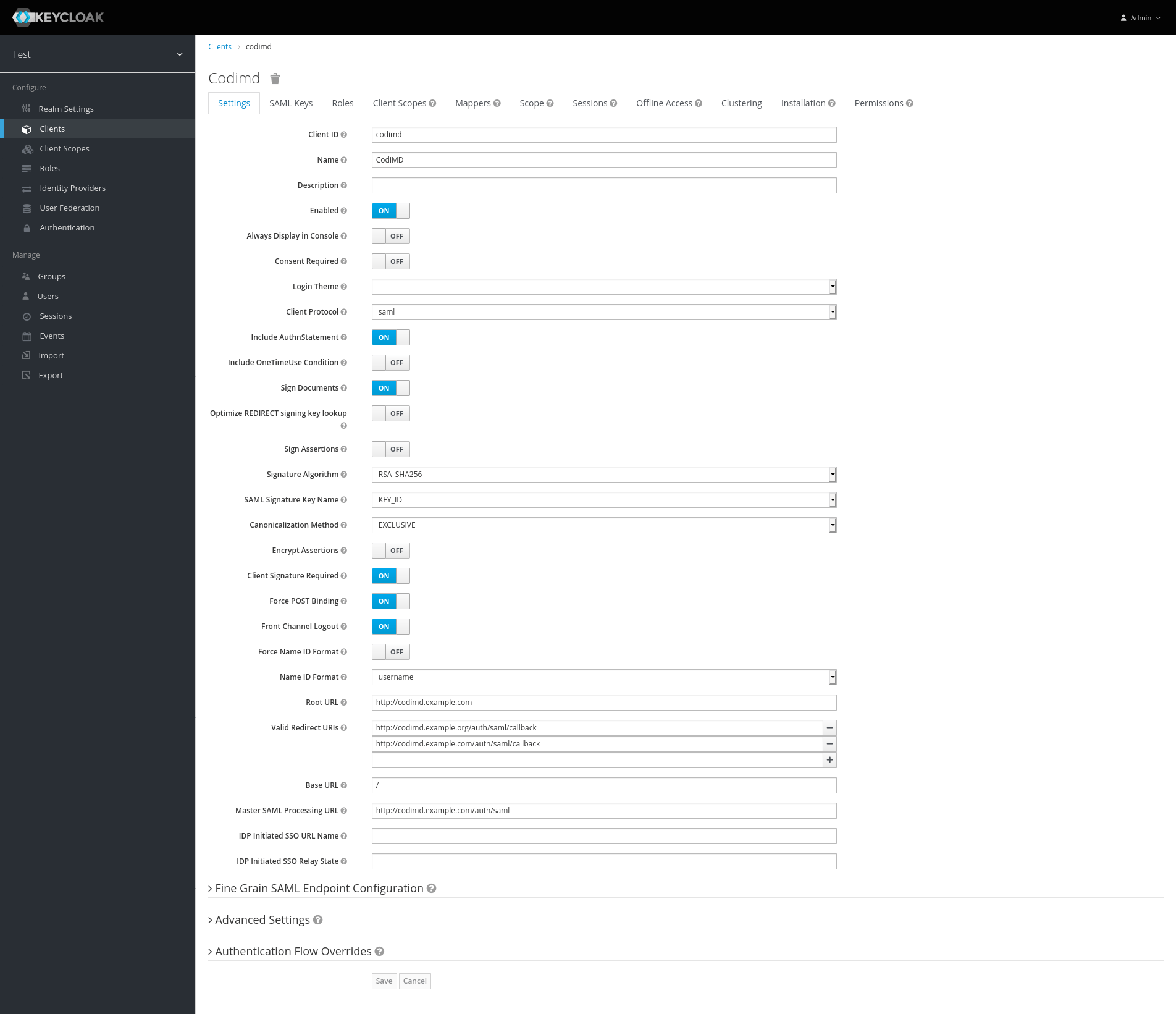 SAML Keycloak HedgeDoc