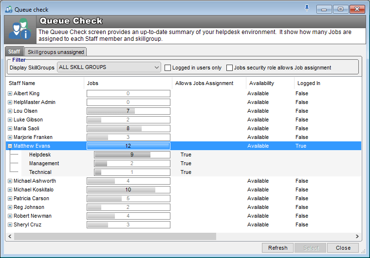 Queue check HelpMaster Documentation and Support Site