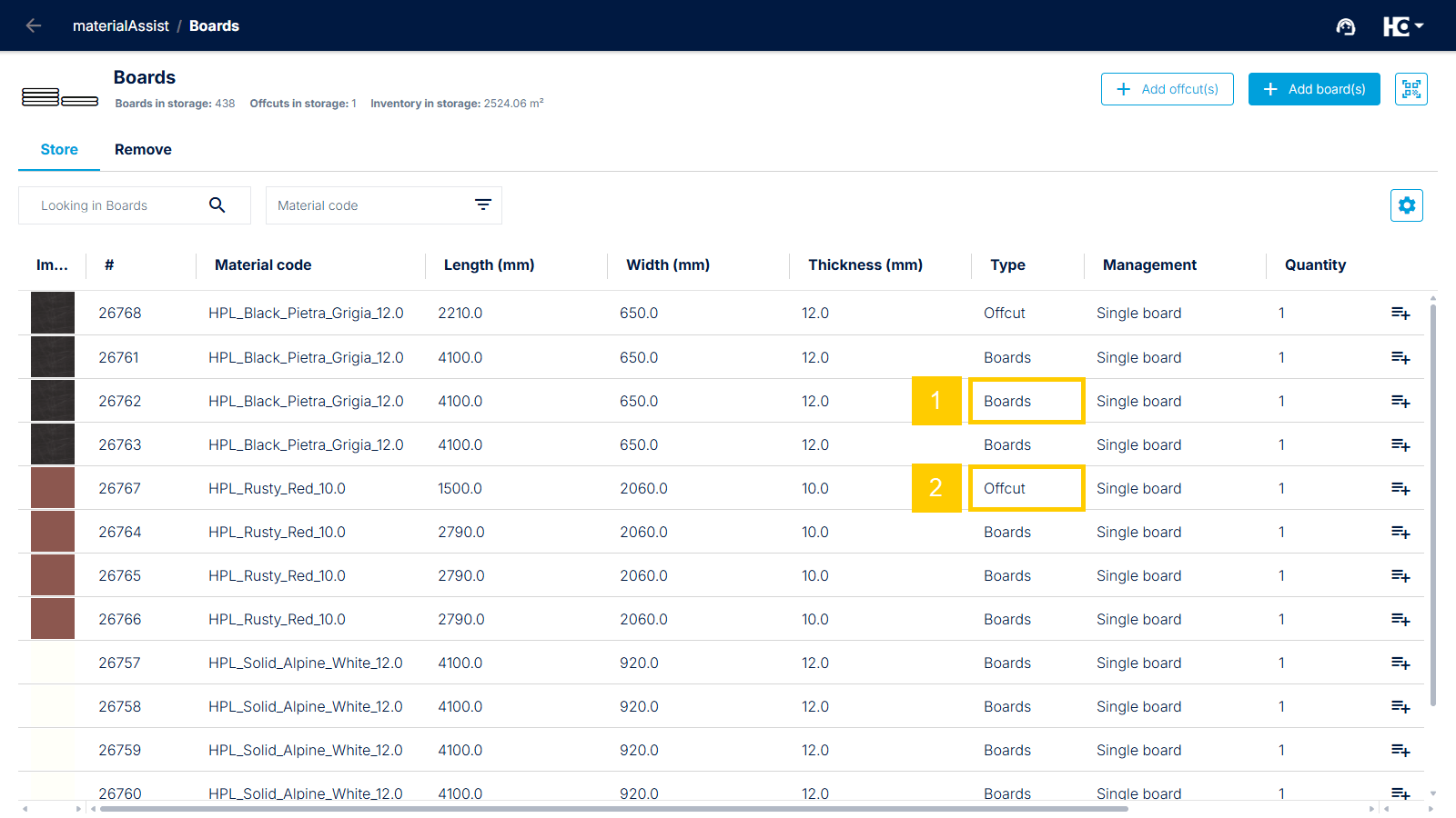 Distinction Boards and Offcuts homag docs