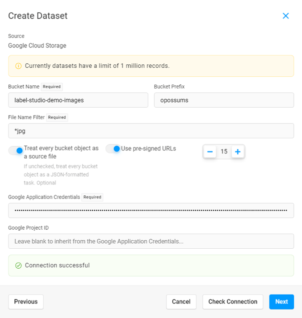 Label Studio Enterprise Documentation — Create a dataset to use with