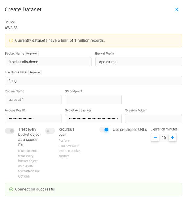 Label Studio Enterprise Documentation — Create a dataset to use with