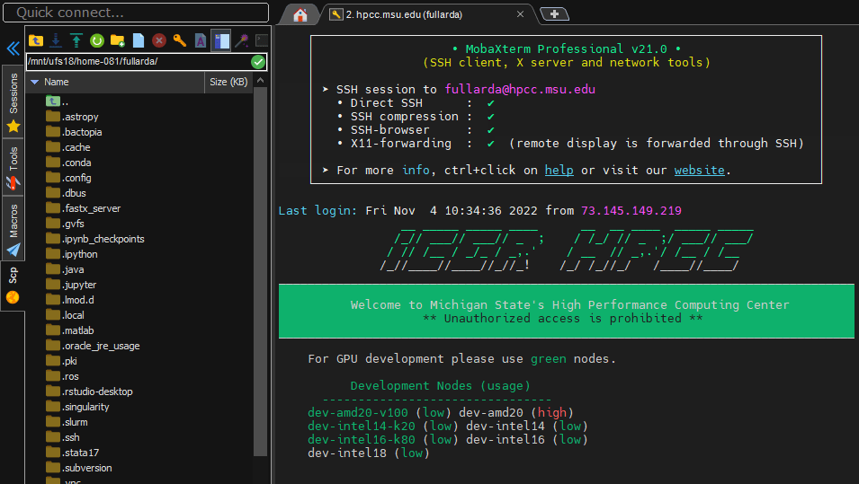 File transfer MSU HPCC User Documentation