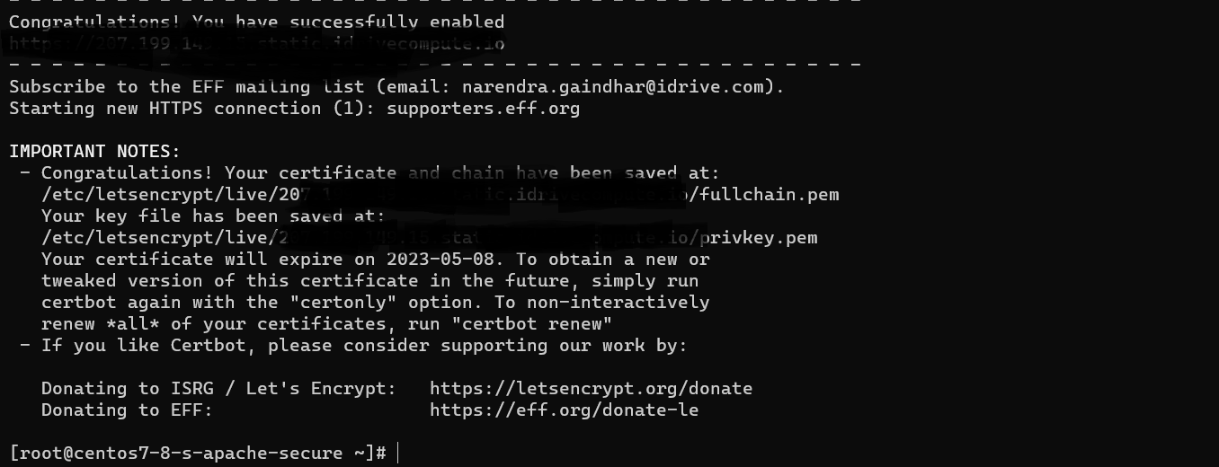 How To Secure Apache with Let's Encrypt on CentOS 7 IDrive® Compute