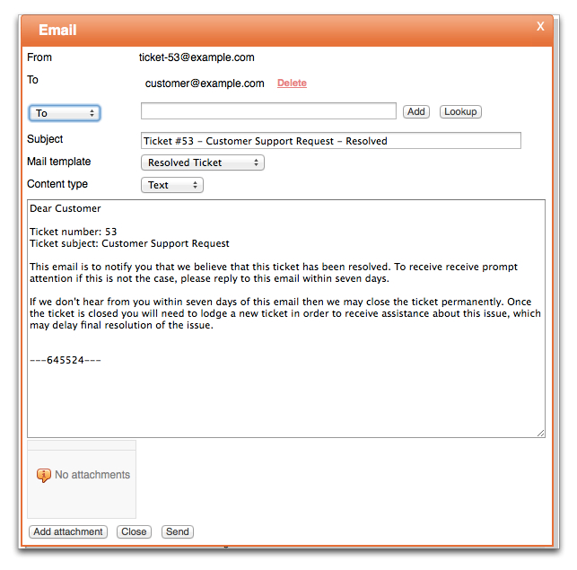 Resolved ticket email