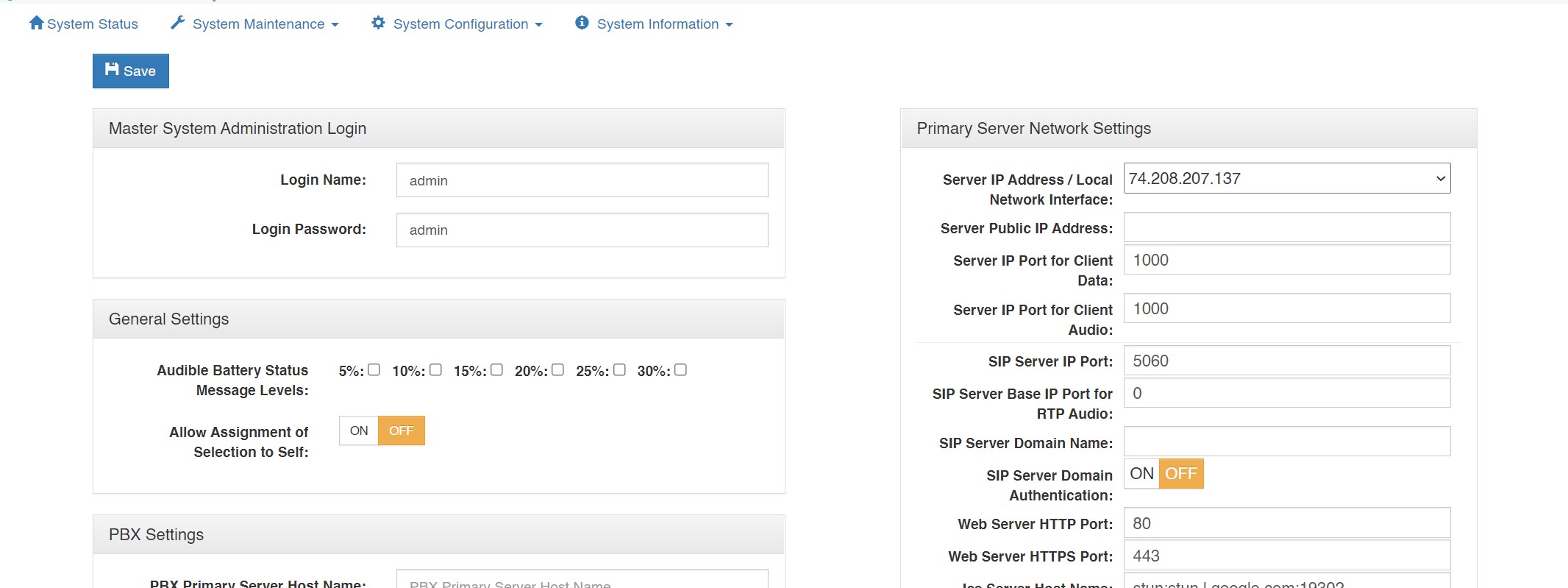 System Configuration Virtual Matrix Documentation