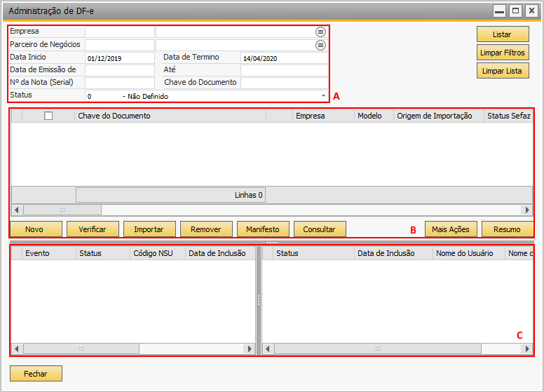 Importação de Arquivos XML — TaxOne DFe 0.25.3