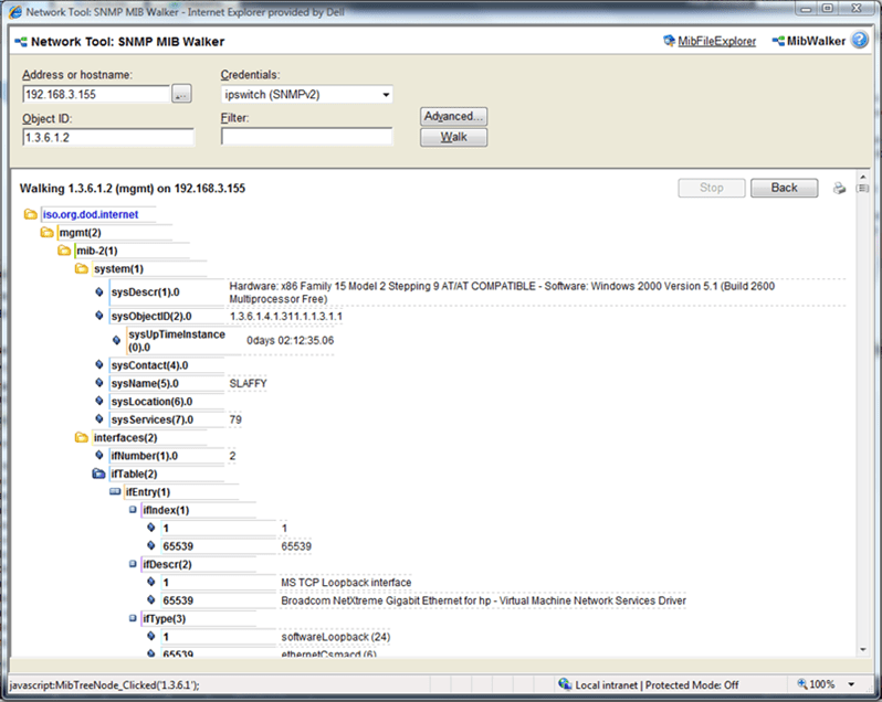 Using the SNMP MIB Walker