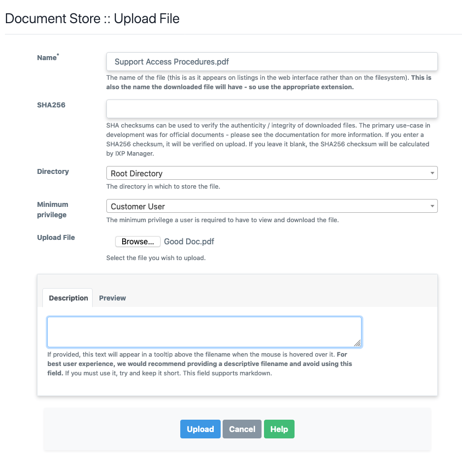 Document Store IXP Manager Documentation