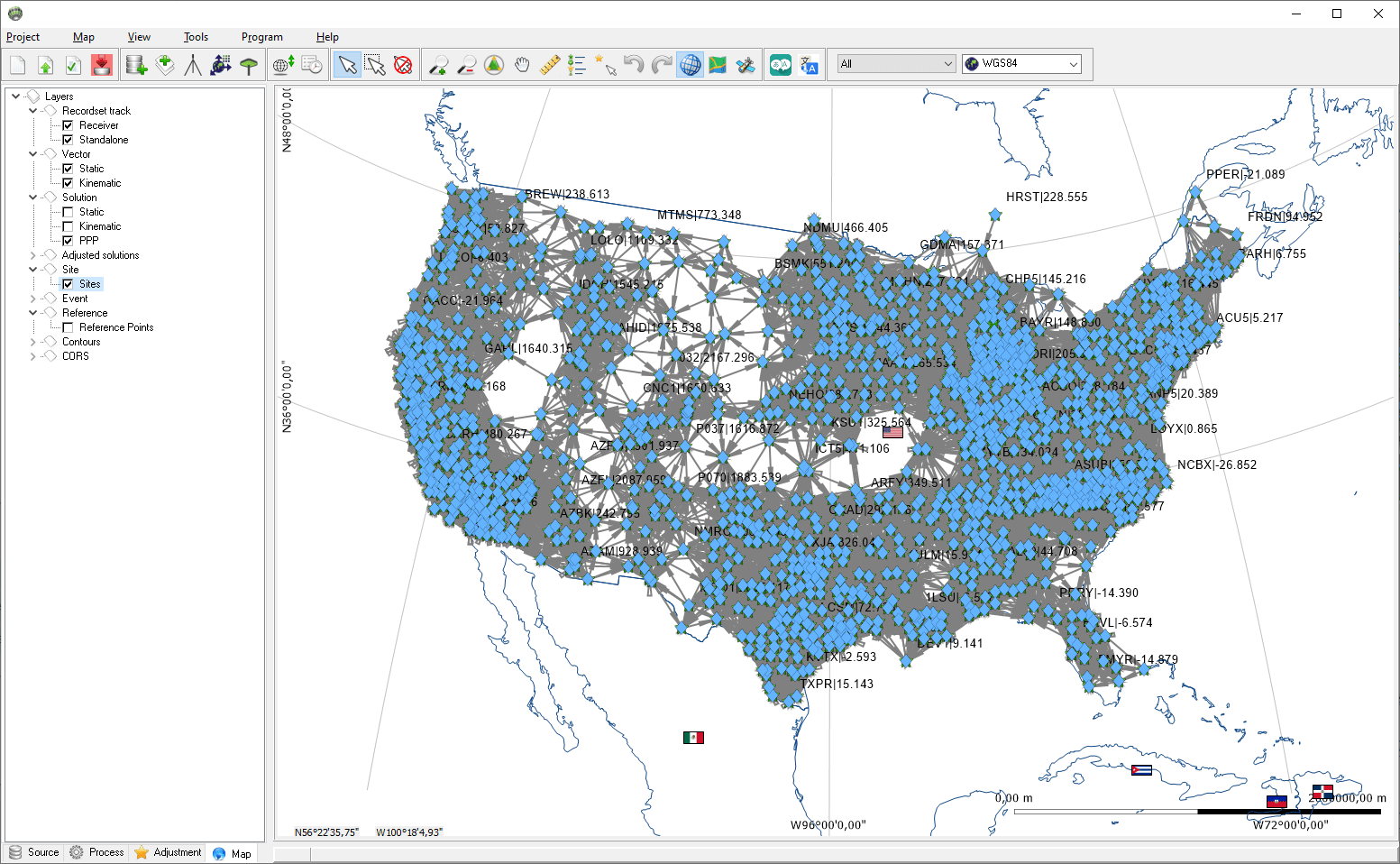 Main window JAVAD GNSS, INC