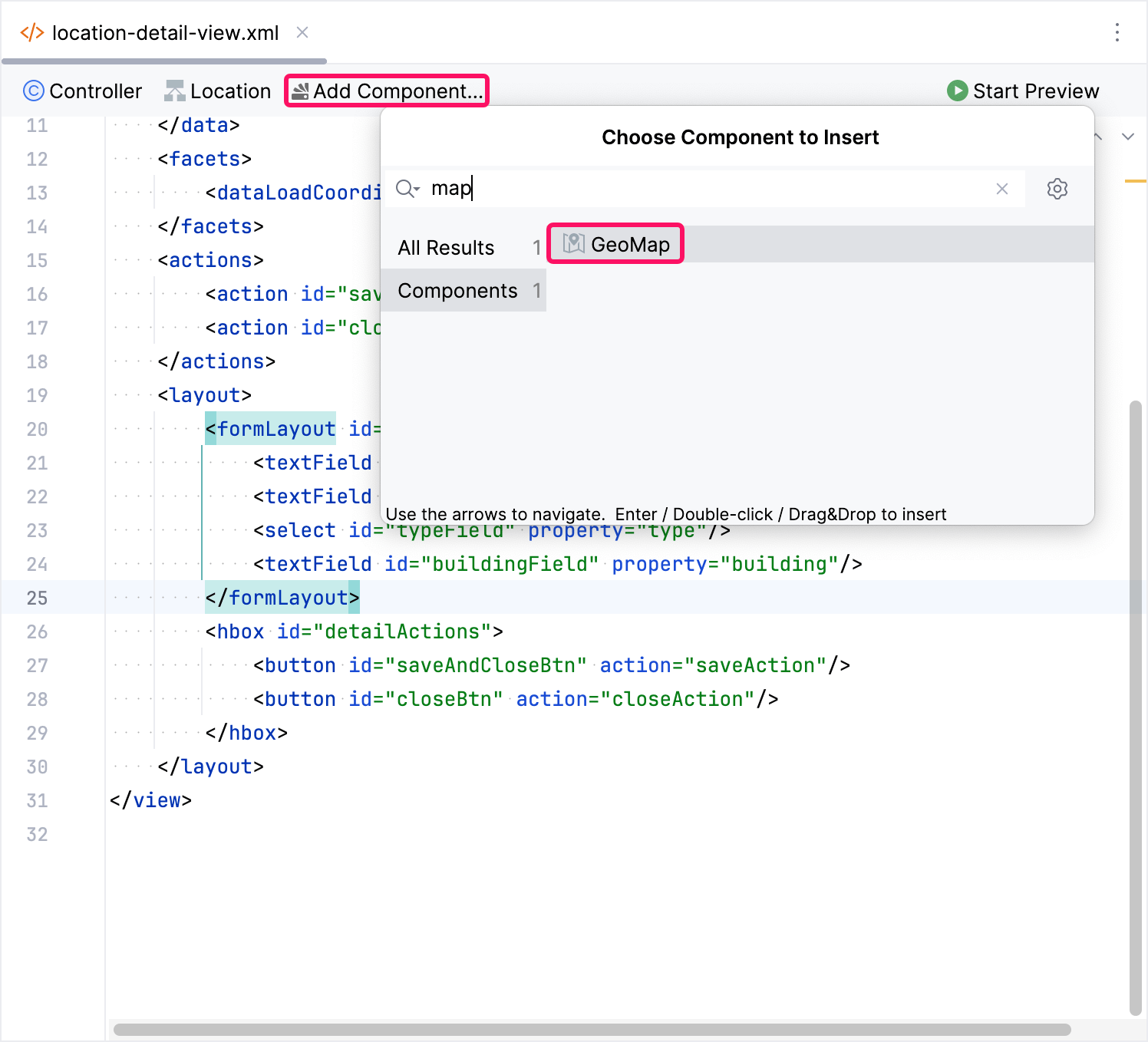 Map Component Документация Jmix