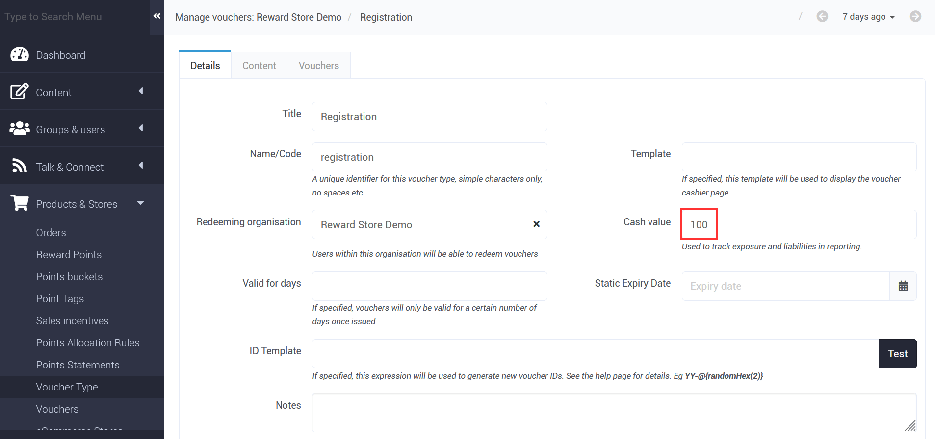 Using vouchers to encourage registration