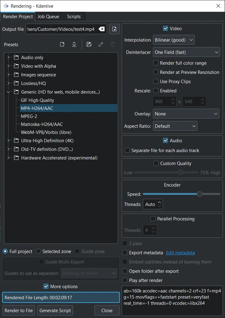 Обробка — Kdenlive Manual 24.05 documentation