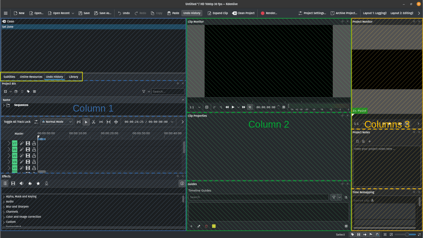 Customizing the Interface — Kdenlive Manual 23.08 文档