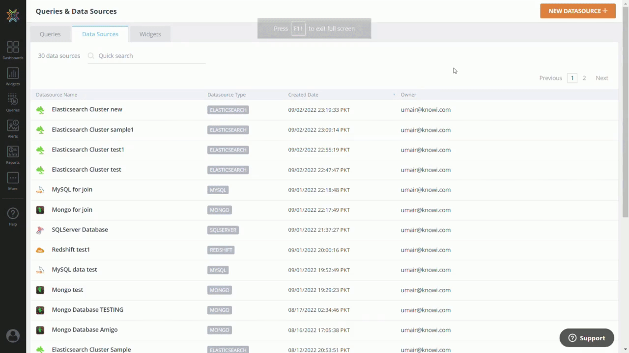 Couchbase Documentation and Support Knowi