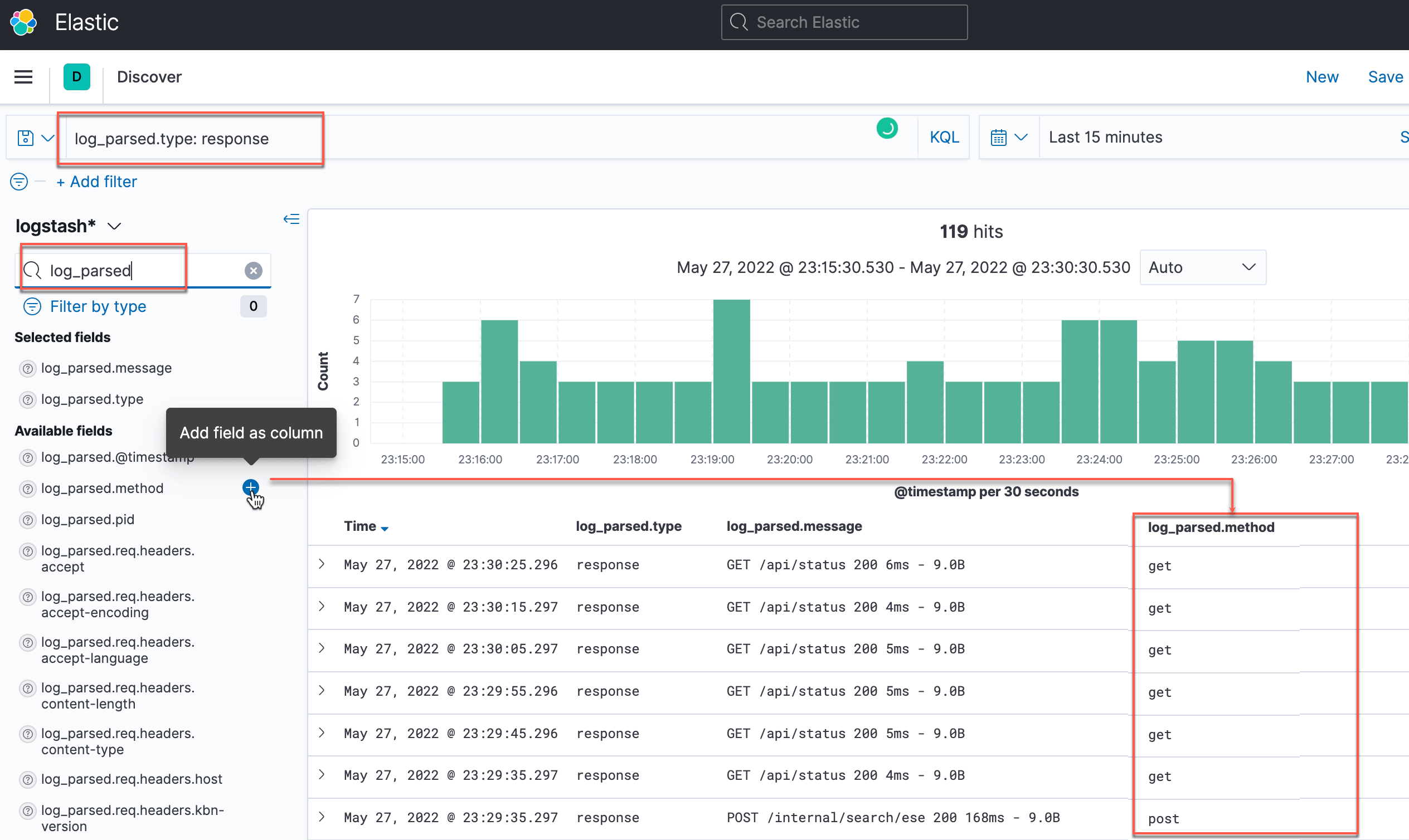 Working with logs in Kibana Kublr Documentation