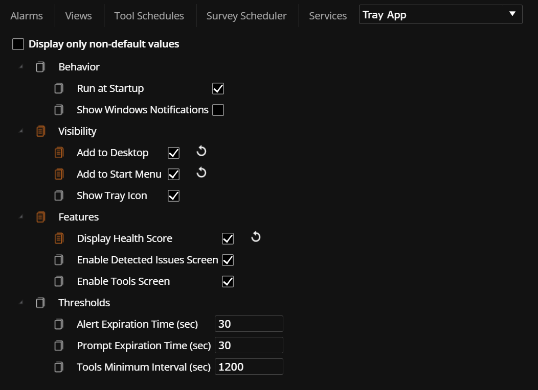 Configure the Tray App