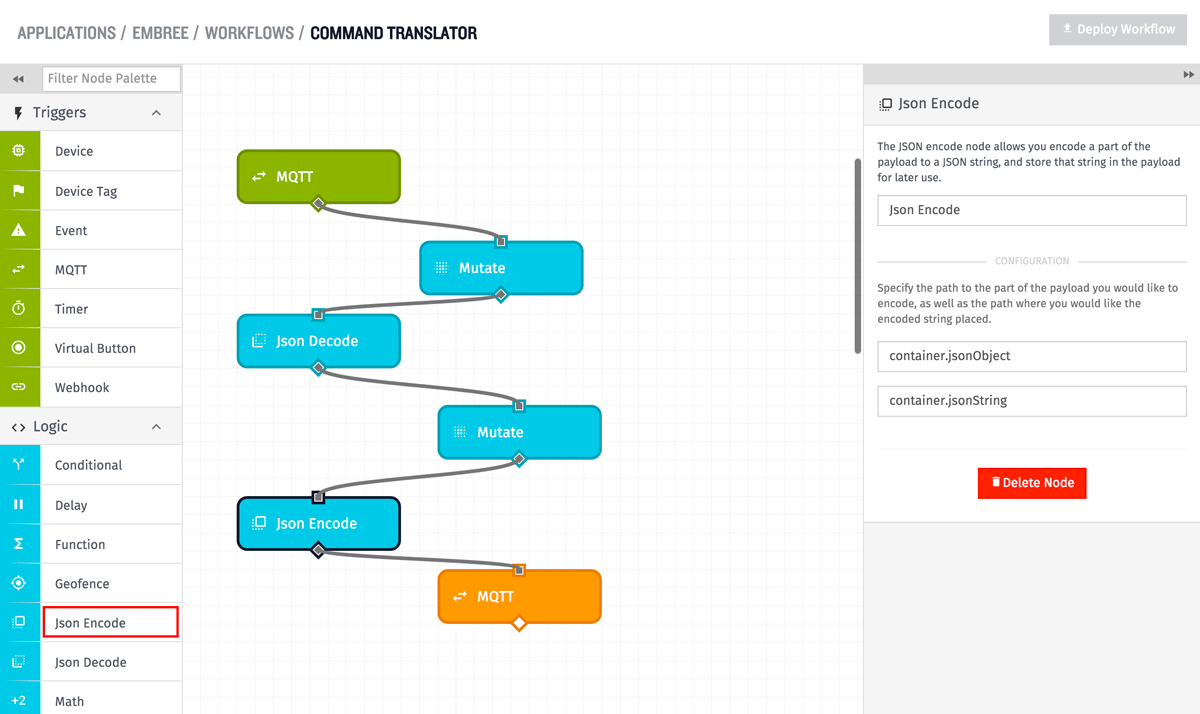 JSON Encode Node Losant Documentation