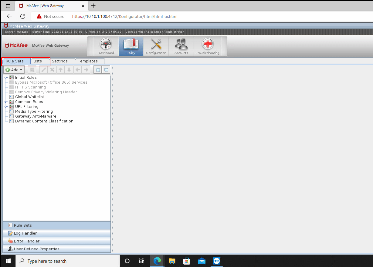 McAfee  Gateway Outofthebox Response Integration