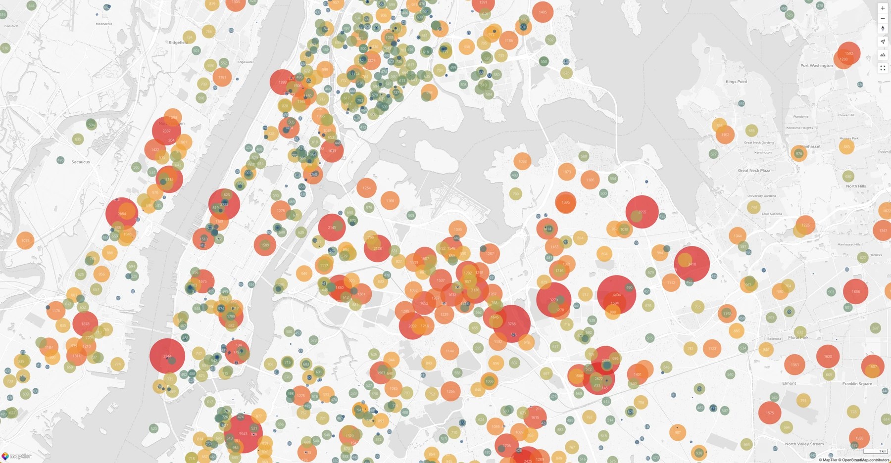 Color Ramp JavaScript maps SDK MapLibre GL JS MapTiler
