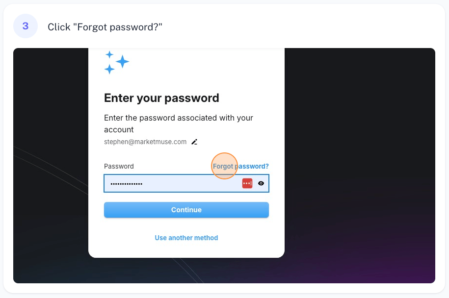 How to reset your password - MarketMuse Knowledge Base
