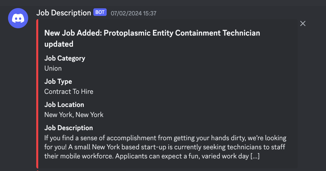 Changing the colour of Discord Notifications Matador Jobs