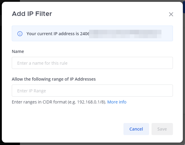 Cloud IP Filtering - Mattermost documentation