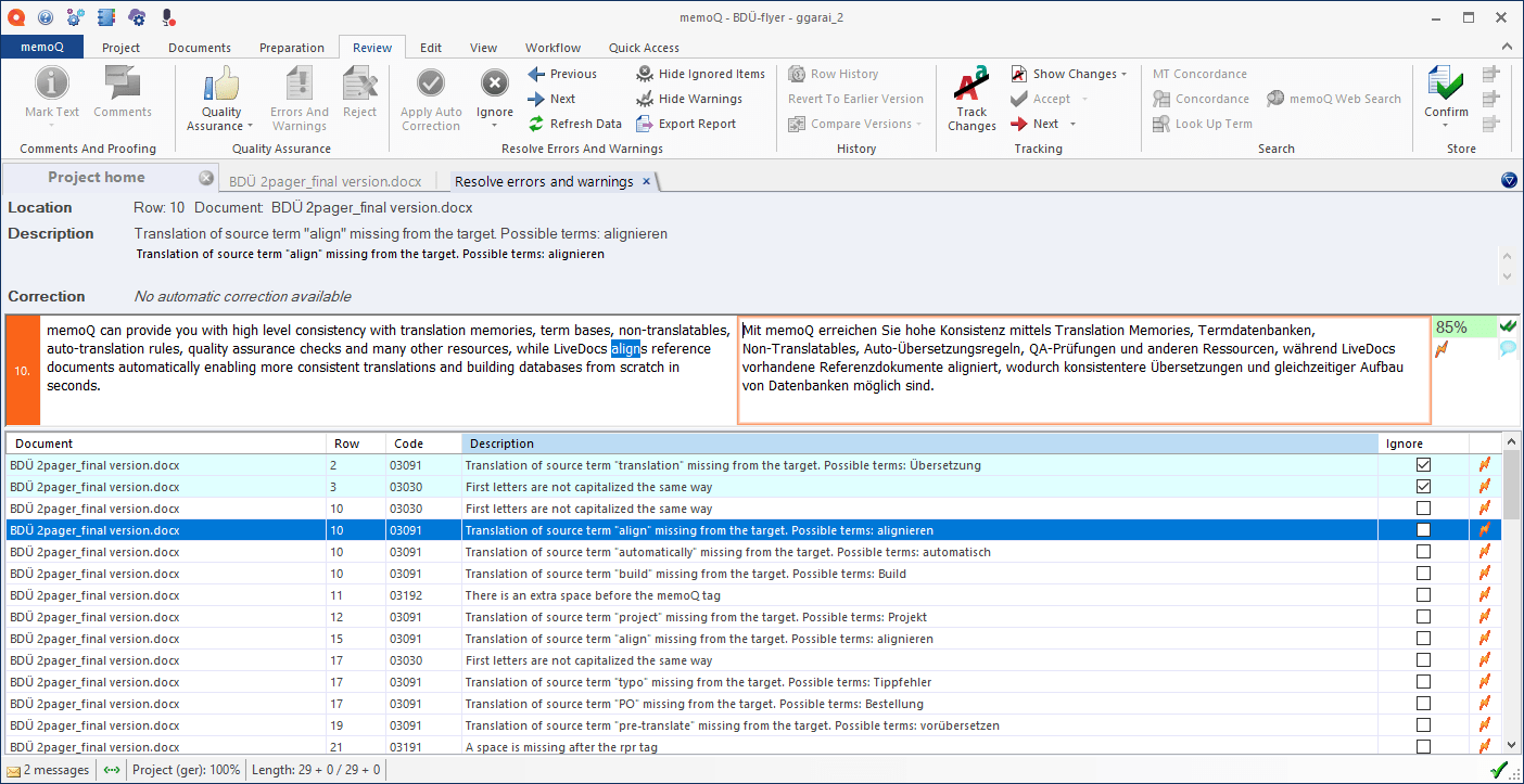 Resolve errors and warnings