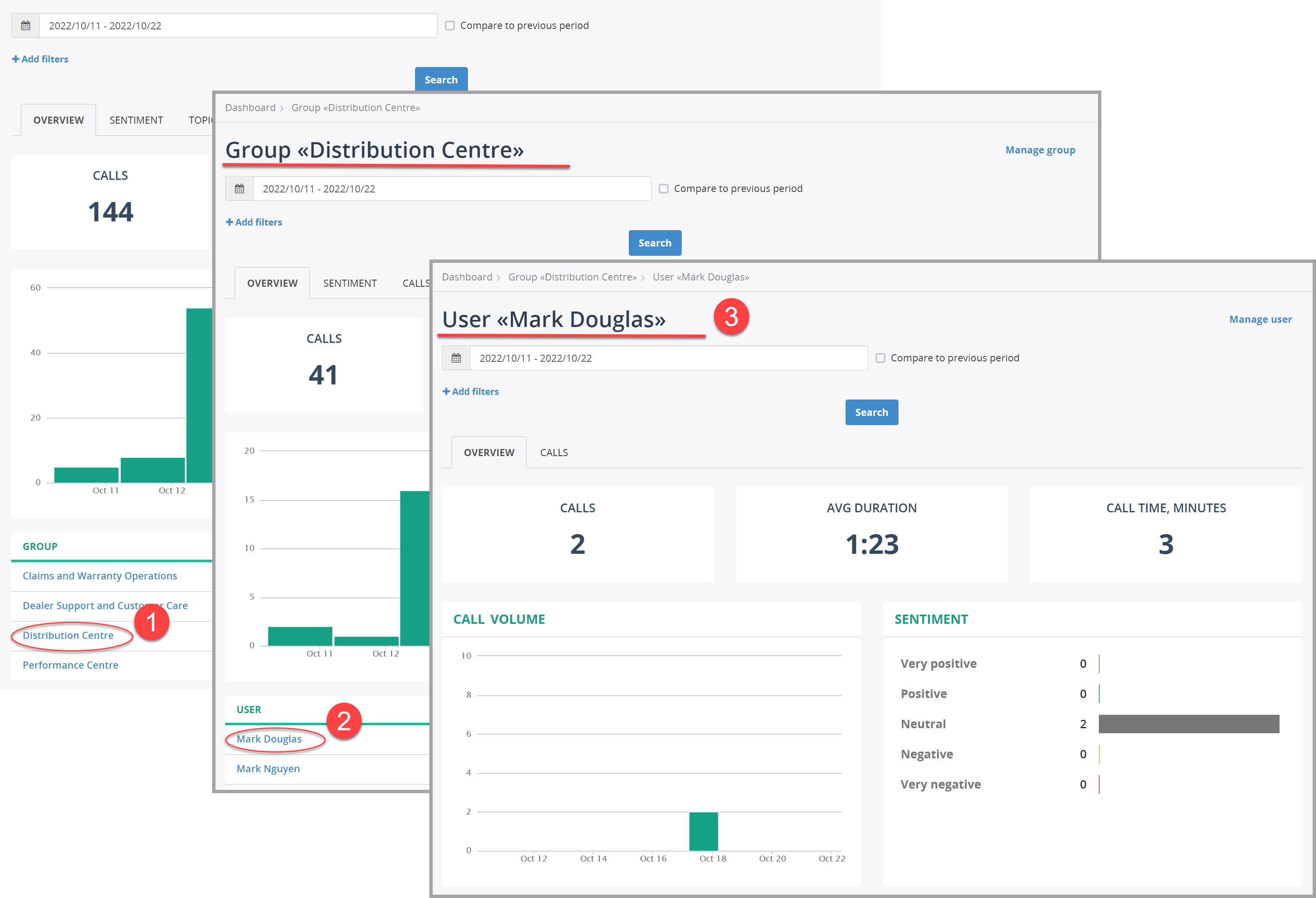 Drilldown capabilities MiaRec Documentation