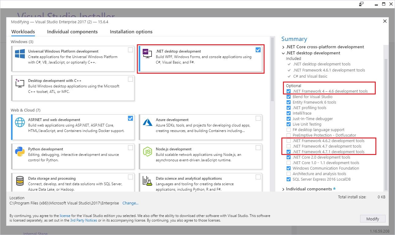 instalace sady Framework developer pack nebo redistributable Microsoft Docs