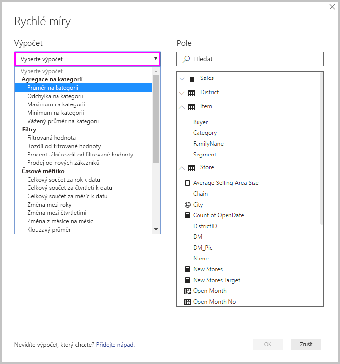 Běžné a náročné výpočty pomocí rychlých měr Power BI Microsoft Docs