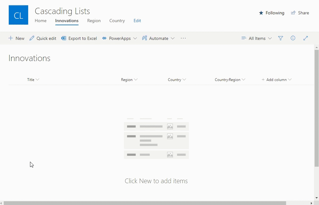 Working with Cascading Lists in SharePoint and Power Apps Microsoft Docs