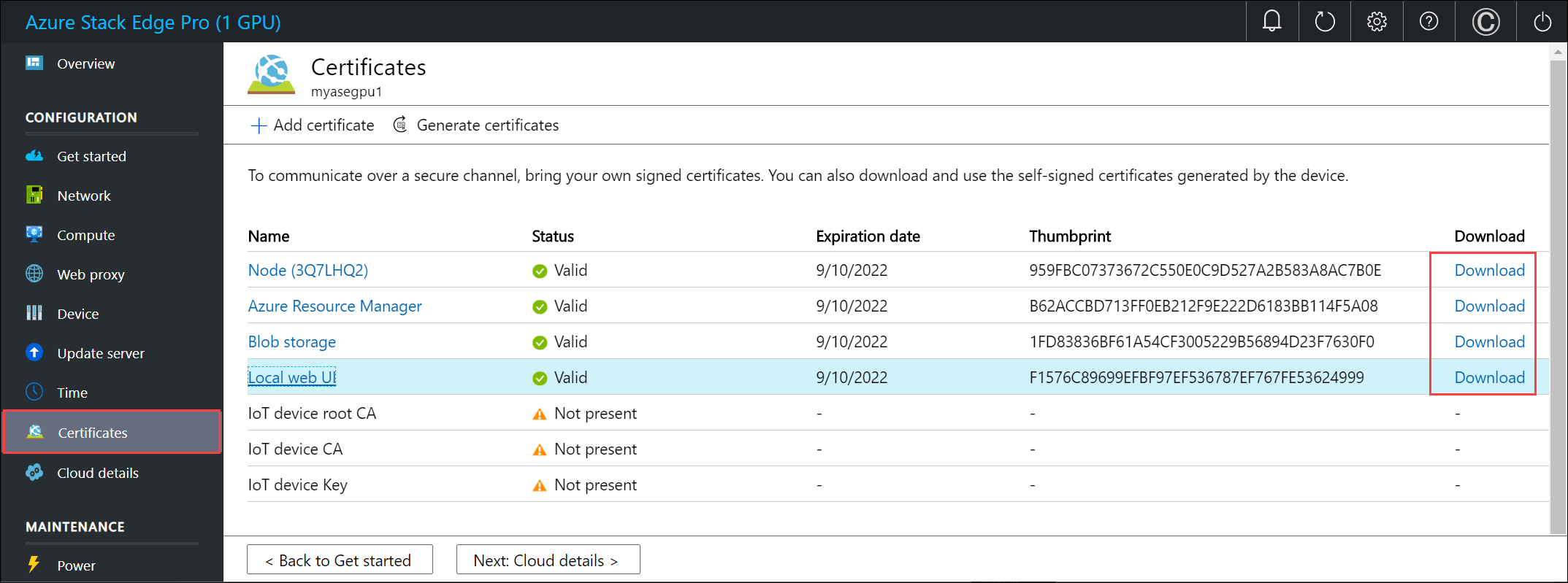 Microsoft Edge Certificate