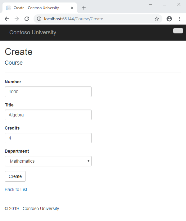 Tutorial Update related data with EF in an MVC app Microsoft