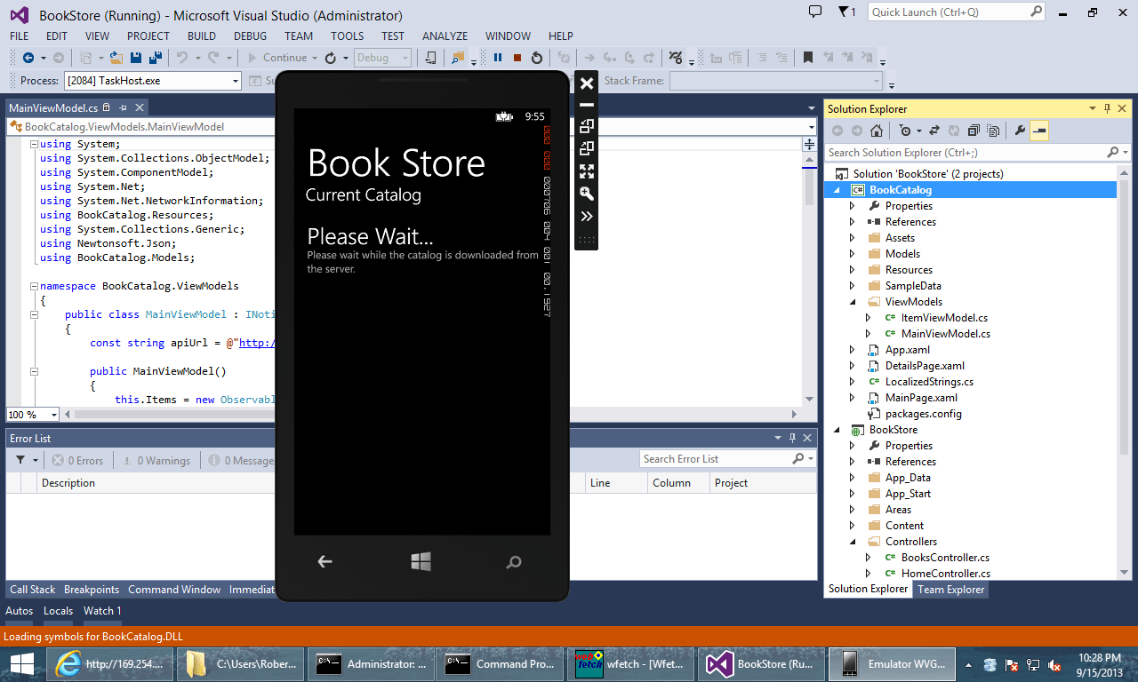 Calling Web API from a Windows Phone 8 Application (C