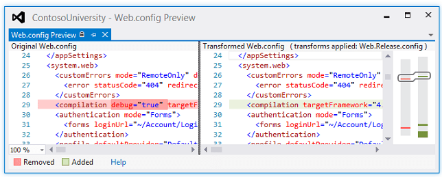 Web Deployment using Visual Studio Web.config File