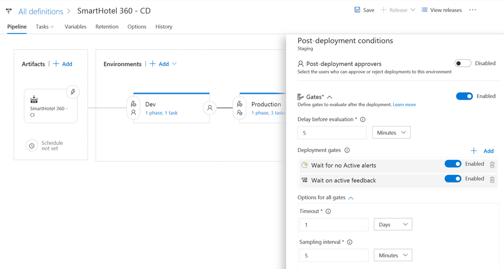 Azure DevOps Project, YAML builds, Gated releases, and