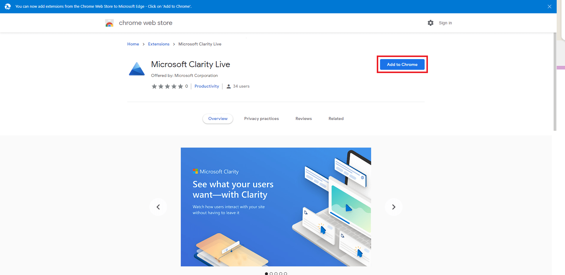 Clarity Live Extension Microsoft Docs