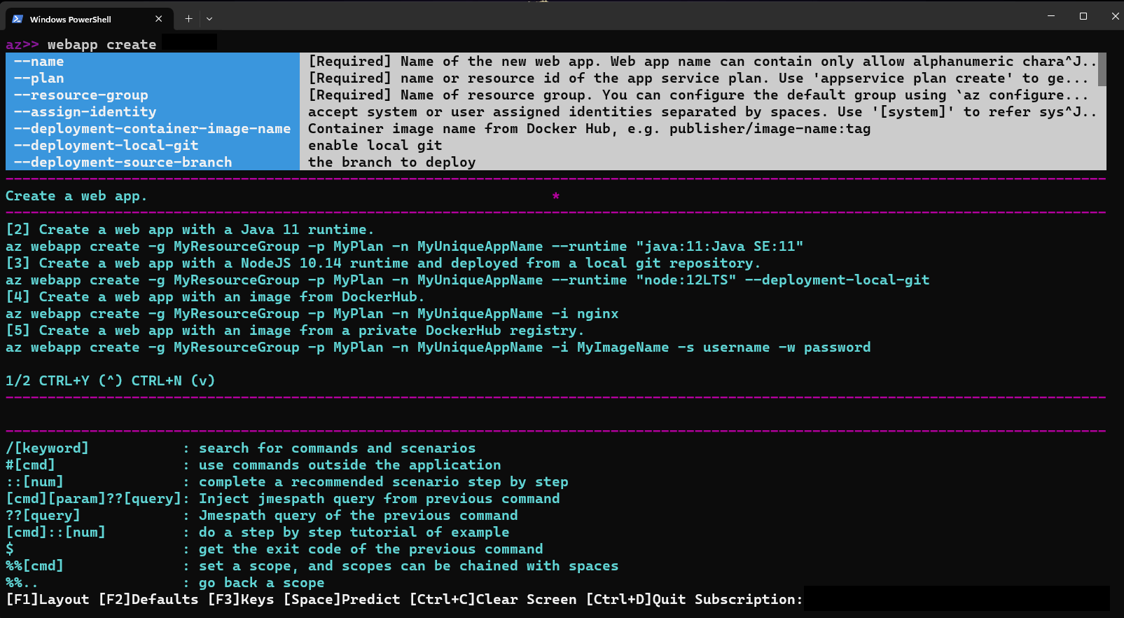 An Az Index Of The Bash Command Line For Linux Azure Cli Interactive Mode | Microsoft Docs