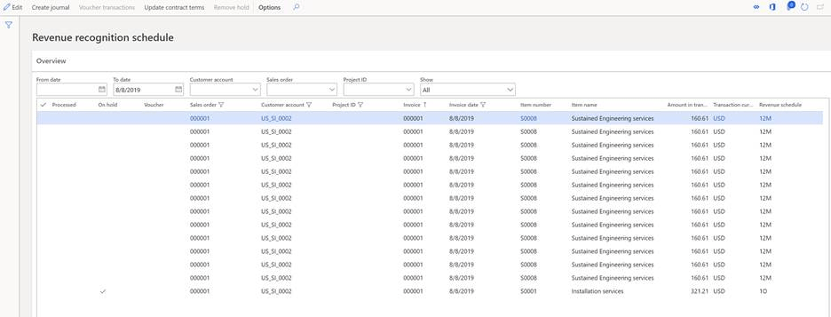 Recognize deferred revenue Finance Dynamics 365 Microsoft Docs