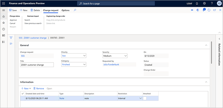 Engineering change management feature walkthrough Supply Chain