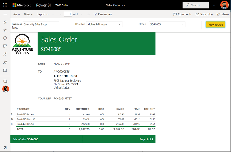 Paginated reports in the Power BI service Power BI Microsoft Docs