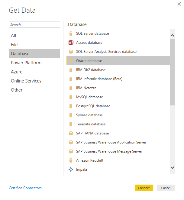 Connect to an Oracle database Power BI Microsoft Docs