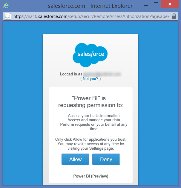Connect to Salesforce with Power BI Power BI Microsoft Docs